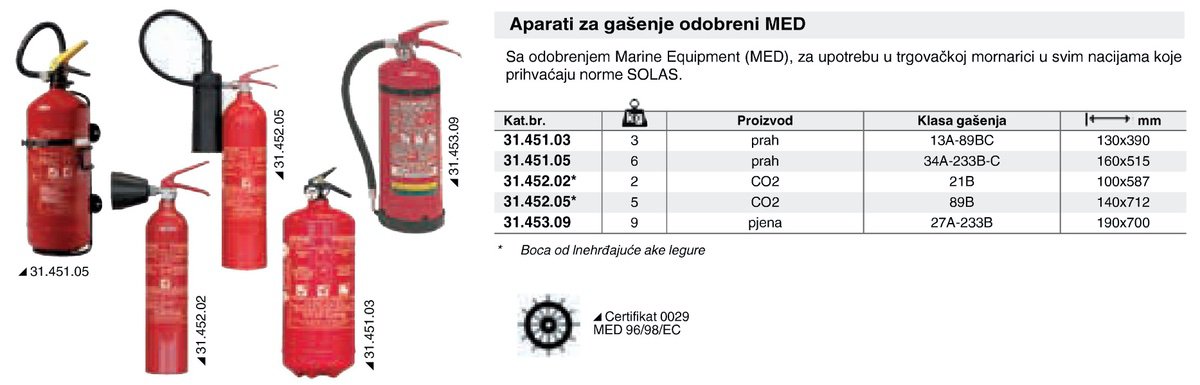 Estintore Solas CO2 5 Kg MED Osculati 31.452.05 / 3145205