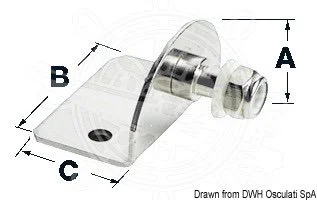 pločica za fiksiranje opruga verzija od 90° - 30x50x30 mm, navoj 8 mm vanjski