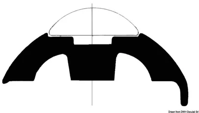 baza za profile - bijeli PVC, 45 mm, presjek 25x7 mm