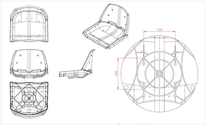 sjedalo sa preklopnim naslonom - 543x466 mm, svijetlo siva/bijela boja