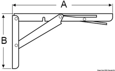 nosač - sklopiva ručka za stolove - inox, 300x160 mm, max. 250 kg