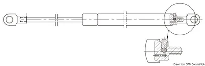 plinska opruga podesivog kapaciteta - inox, tip oko-oko, 272 mm, 40 kg