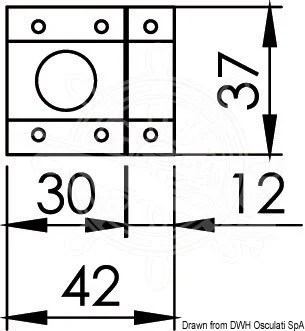 zakretni zasun od nikl. mesinga - 37x42 mm