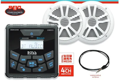 Komplet BOSS MARINE (radio+zvučnici+antena) 450W