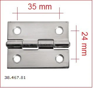 šarnir od sjajnog inoxa 1,3 mm - 51x38 mm