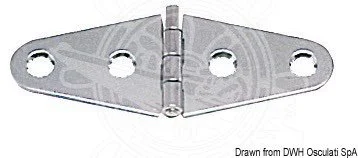 šarnir od sjajnog inoxa 1,7 mm - 101x38 mm