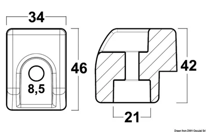 anoda za motore Johnson/Evinrude G2 - serije 200-300 - aluminij