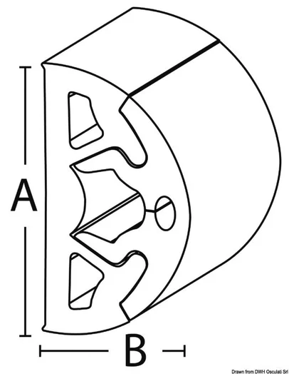 profilni bokoštitnik BINO 40 - crni, 40x22 mm (kolut 12 m)