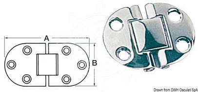 šarnir od sjajnog inoxa preklopni 2 mm - 50x38 mm