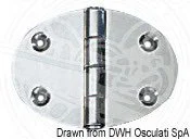 šarnir ovalni od sjajnog inoxa - 48x67 mm, polu-ugradbeni, fiksiranje vijcima