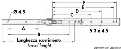 klizač za ladice od inoxa - 397 mm