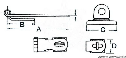 zatvarač poklopaca od inoxa obrade Chromelux - 64x29 mm