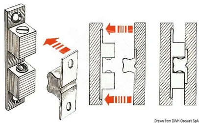 držač vratiju od nikl. mesinga - 49x10 mm