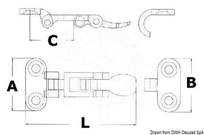 zatvarač - polužni od inoxa - 110 mm