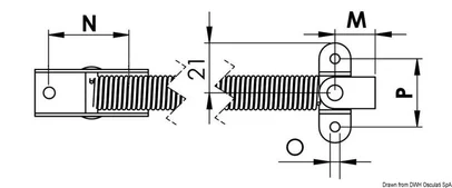 držač od inoxa na oprugu - terminal A+D, 220 mm