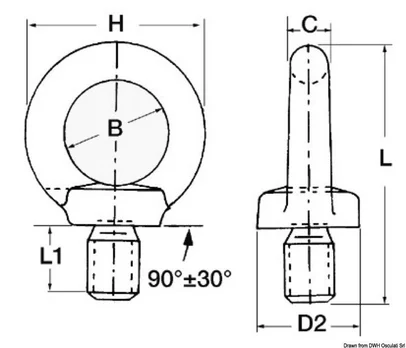 mostić muški - inox, 10x45x62 mm