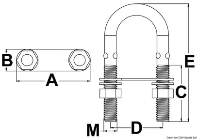 privez na ''U'' - inox, 50x80x8 mm