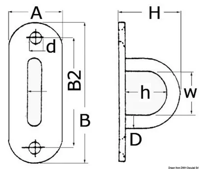 mostić sa ravnom bazom - sjajni inox, 26x80 mm