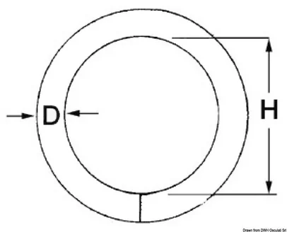 okrugli prsten - sjajni inox, 10x60 mm