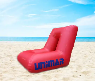 sjedalica na napuhavanje za plažu Unimar - crvena