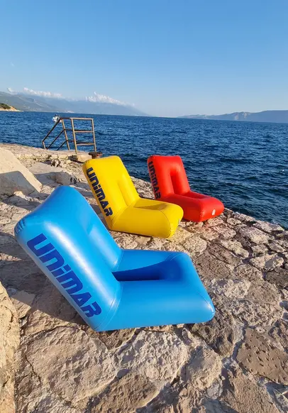 sjedalica na napuhavanje za plažu Unimar - plava