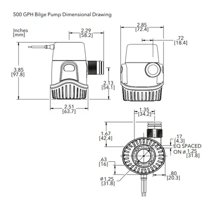 pumpa potopna kaljužna  RULE  500GPH 24V