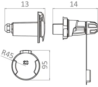 utičnica i utikač za struju Cruiser 3P socket 16 A 230 V