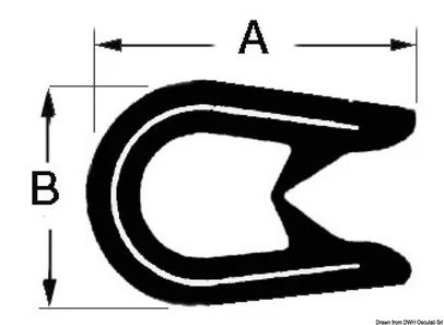 profil za obrubljivanje - bijeli PVC, 14x10 mm