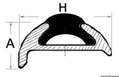 umetak PVC - bijeli, 38x9+5 mm