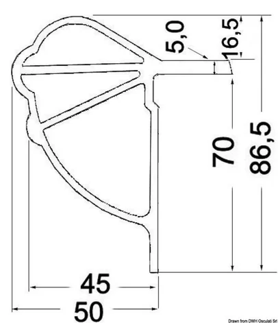 profilni bokoštitnik bijeli fleksibilni PVC 2,5m