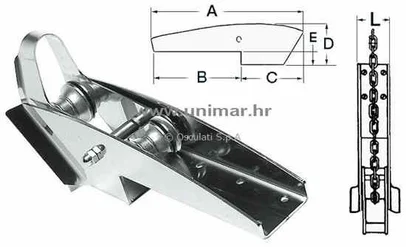 pramčana vodilica inox preklopna za sidro 10-20kg