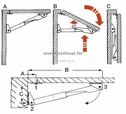 nosač za stolove sklopivi Rakego - 549x137 mm