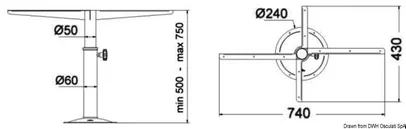 teleskopski okretljivi nosač - 500/720 mm