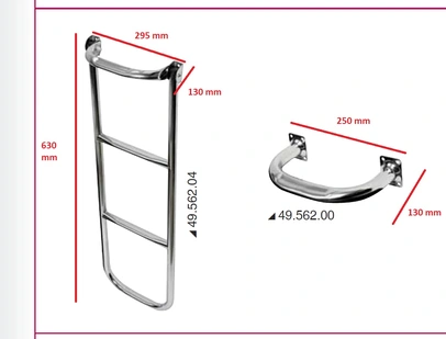 stepenica - od inoxa, cijev 25 mm, 245x135 mm