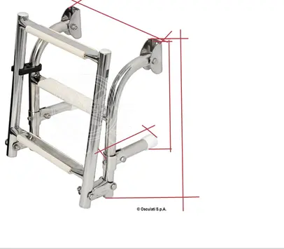 sklopive stepenice za fiksiranje na stijenku plovila - standardne, 3 stepenice