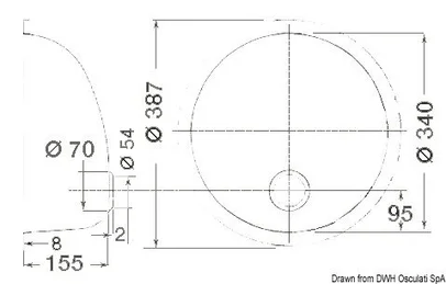 umivaonik - okrugli, inox, 387 mm