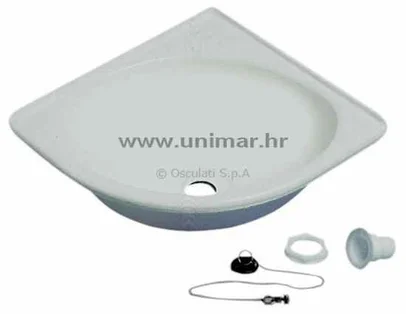 umivaonik kutni - bijeli ABS, 280x270x102 mm