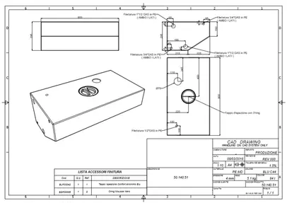 spremnik - rezervoar otpadnih voda od tvrdog polietilena - 75 l, 430x800x290 mm