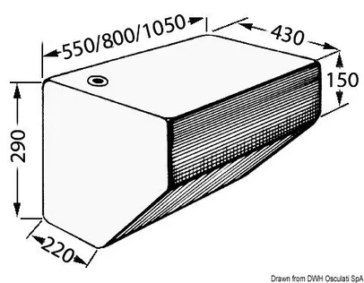 spremnik - rezervoar za pitku vodu - tvrdi, 70 l, 430x800x290 mm