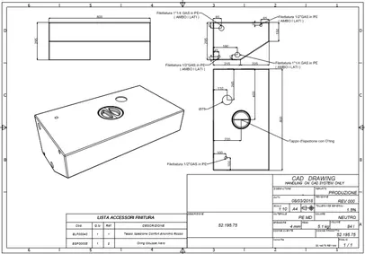 spremnik - rezervoar za pitku vodu - tvrdi, 70 l, 430x800x290 mm