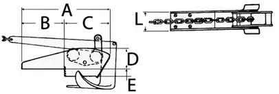 Pramčana vodilica od legure preklopna do 12 kg