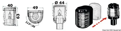 svjetlo navig. Utility Compact zeleno desno 112,5° - crno kučište