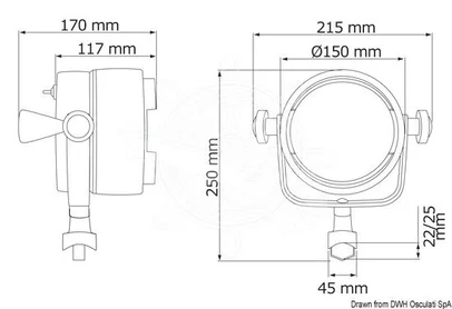 reflektor dubinski Night Eye halogena sa priključkom za ogradu 100+100W 12V