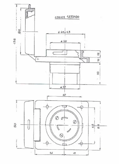 utičnica IP56 ABS bijela 30A