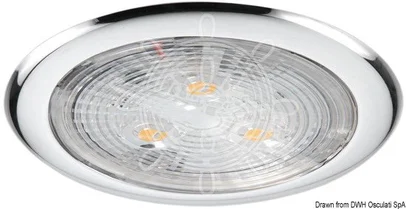 plafonjera LED bez ugradnje sjajni inox s 3 bijela LED-a 12V