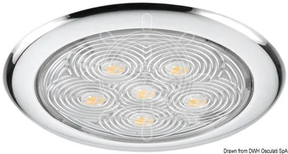 plafonjera LED bez ugradnje sjajni inox s 6 bijela LED-a 12V