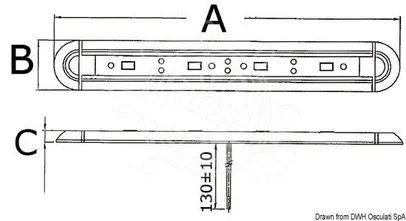 svjetlo Slim Mini sa zaštitom od udaraca 12V, 1,2W, 131 mm