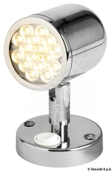 mali reflektor LED 12/24V 3,2W sa prekidačem - sjajni inox