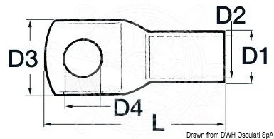 terminal od bakra za kabel 10 mm x 6,4 mm