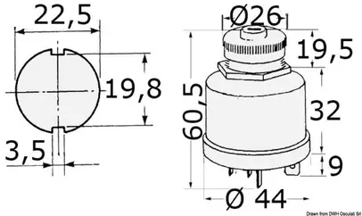 Ključ za upućivanje vodonepropusan IP65